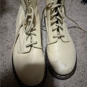 Dr. Martens light yellow boots